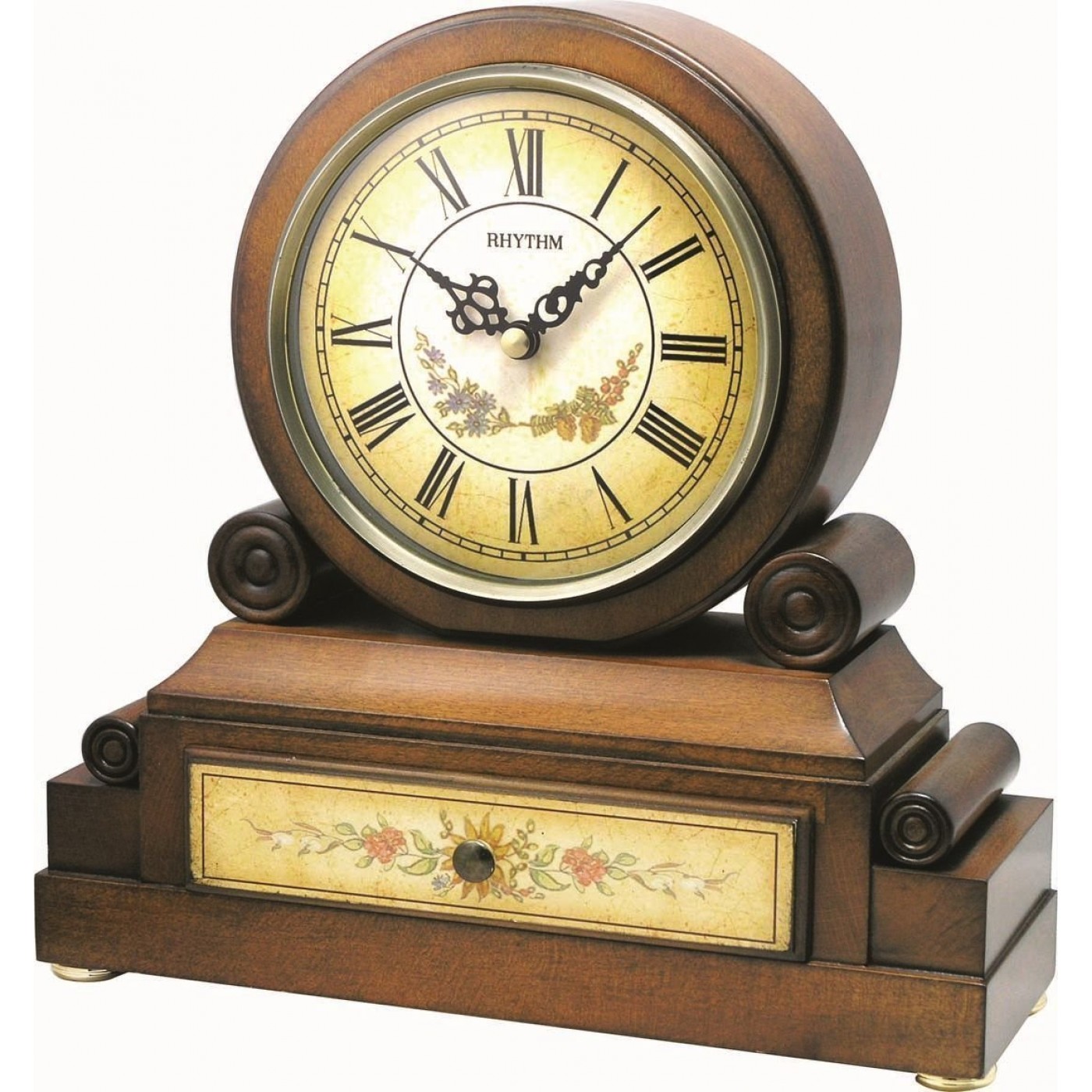Rhythm Wooden Table Clock Westminster Chime & Strike,Autonight Shut Off